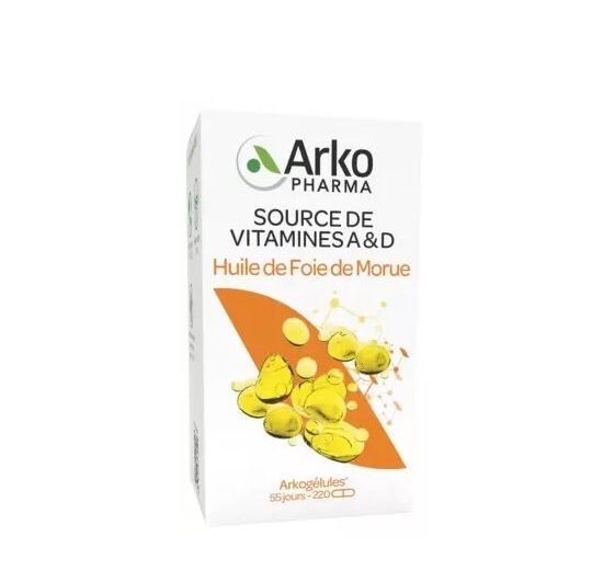 Arkopharma Arkogelules Huile de Foie de Morue 220 Gélules Vitalité