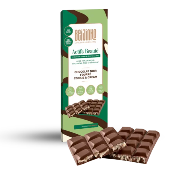 Beijinho Tablette Chocolat Noir Fourrée Cookies & Cream 100g