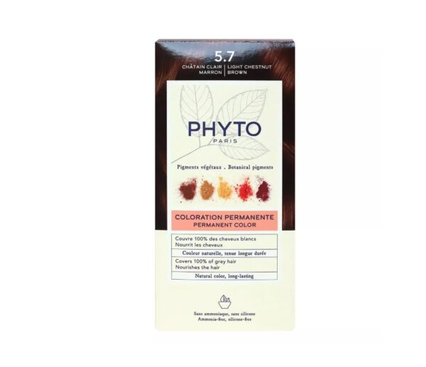 Phyto Phytocolor 5.7 Coloration Permanente Châtain Clair Marron Naturelle Phyto Phytocolor 5.7 Coloration Permanente Châtain Clair Marron Naturelle