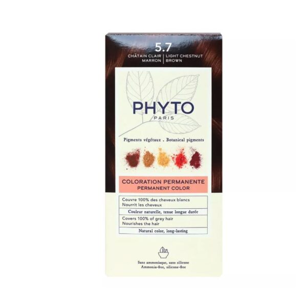 Phyto Phytocolor 5.7 Coloration Permanente Châtain Clair Marron Naturelle