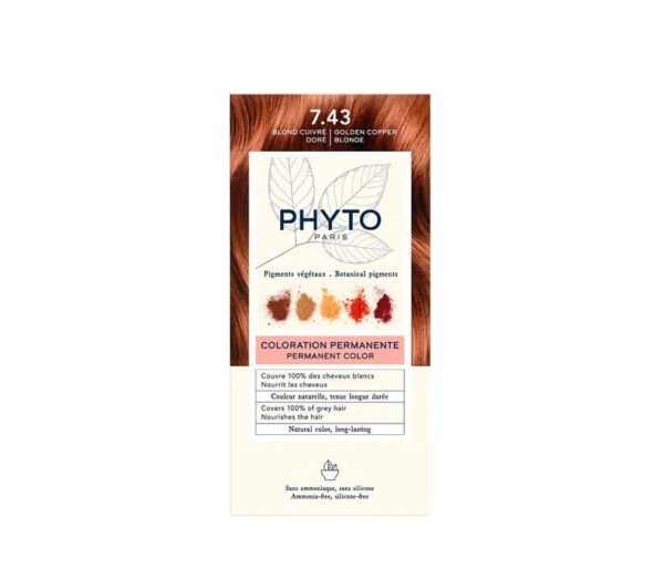 Phyto Phytocolor 7.43 Coloration Permanente Blond Cuivré Doré Naturelle Phyto Phytocolor 7.43 Coloration Permanente Blond Cuivré Doré Naturelle
