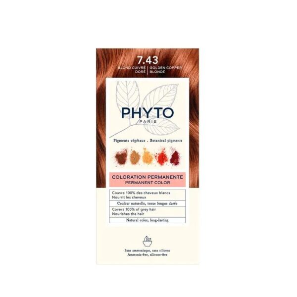 Phyto Phytocolor 7.43 Coloration Permanente Blond Cuivré Doré Naturelle