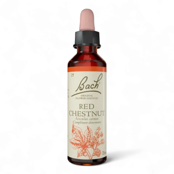 Fleur de Bach Bach Original - Fleur de Bach n°25 Red Chestnut (Marronnier Rouge) - 20ml - Élixir floral original du Dr Bach