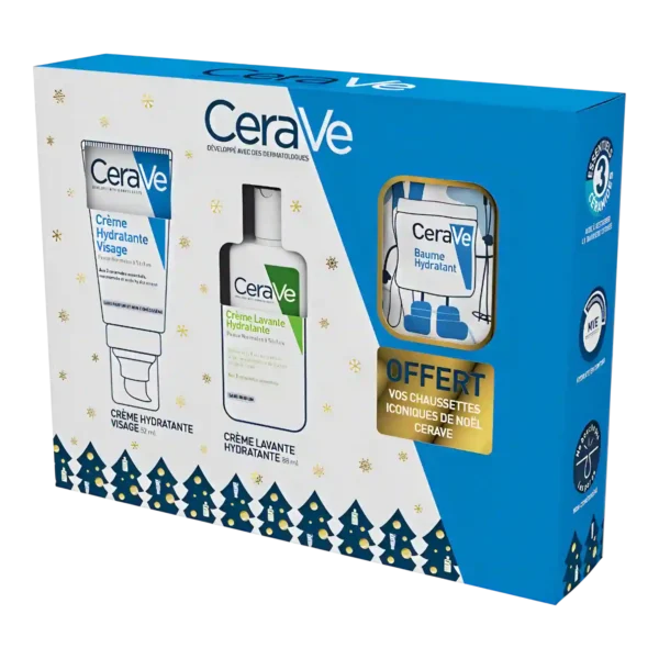 CeraVe Coffret Noël Hydratation Visage & Corps + Chaussettes