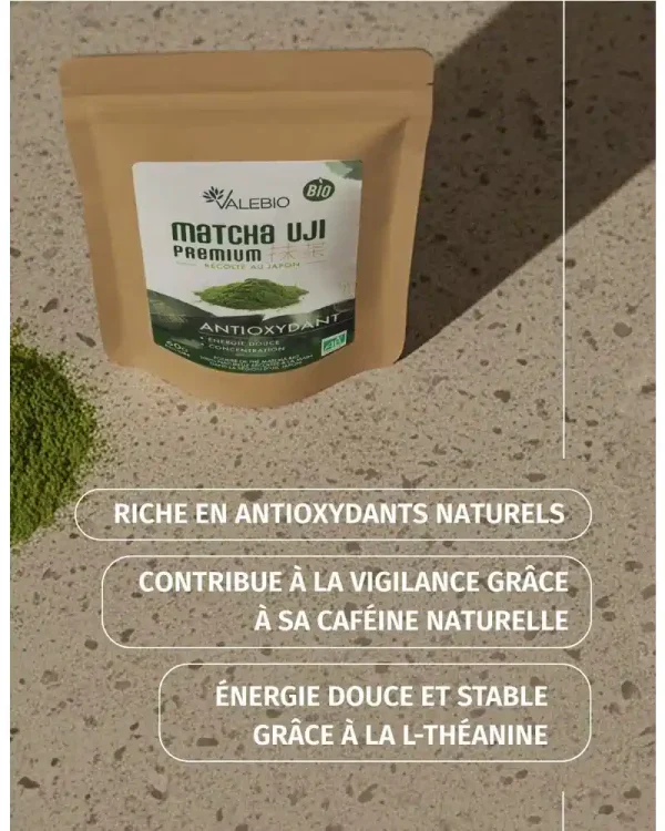 Valebio Matcha Uji Premium Bio - Thé Vert en Poudre (60g) – Image 3