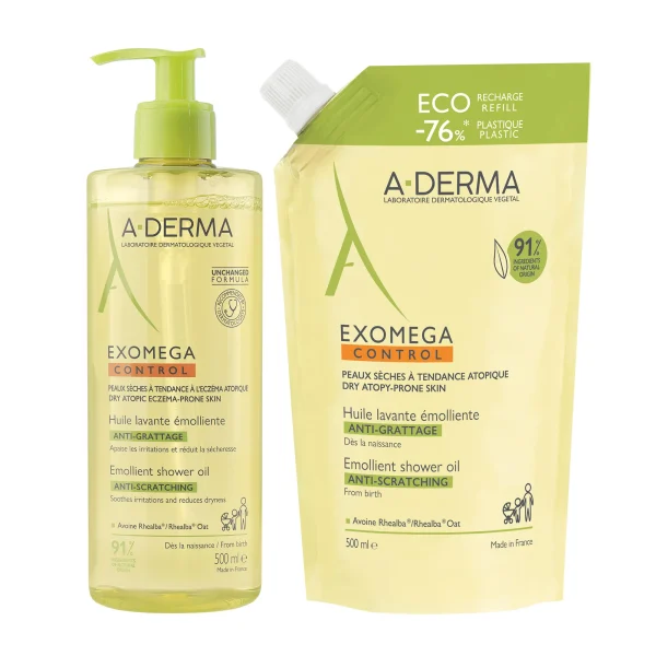 A-Derma Exomega Control - Huile Lavante Émolliente Anti-Grattage