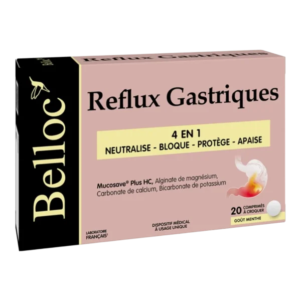 Belloc Reflux Gastriques 4en1 - Comprimés Anti-Brûlures