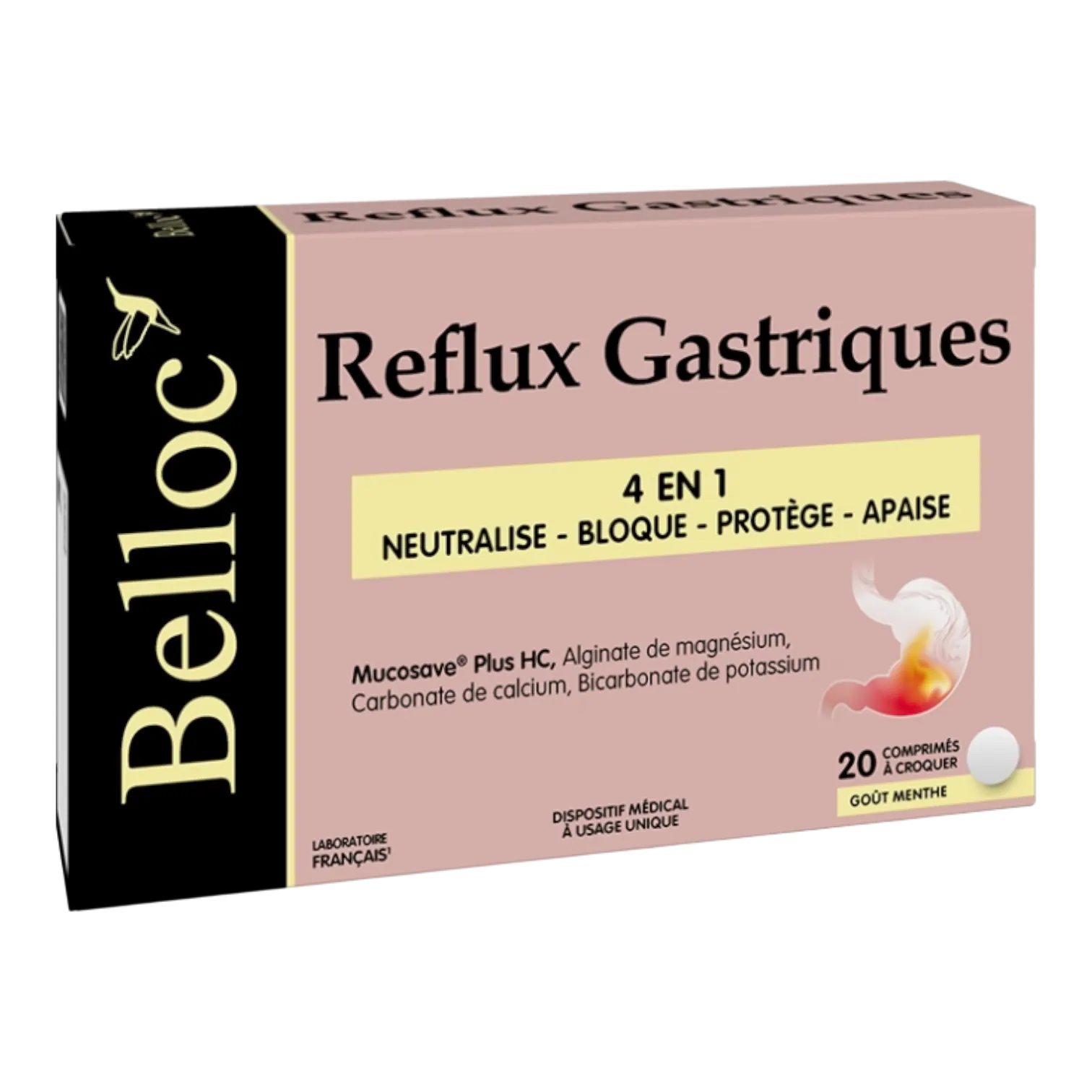 Belloc Reflux Gastriques 4en1 - Comprimés Anti-Brûlures