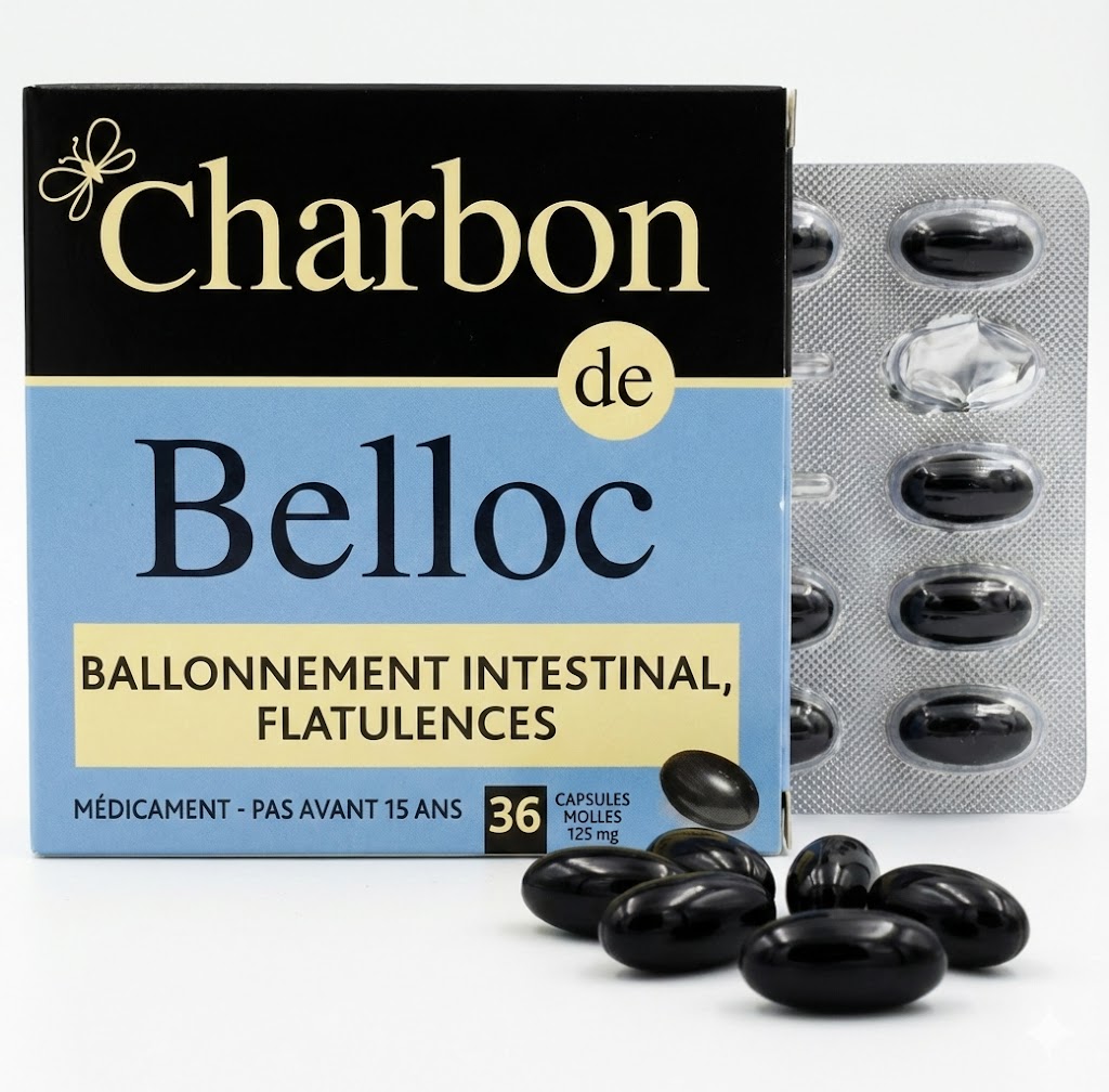 Charbon de Belloc 125 mg - Capsules Anti-Ballonnements