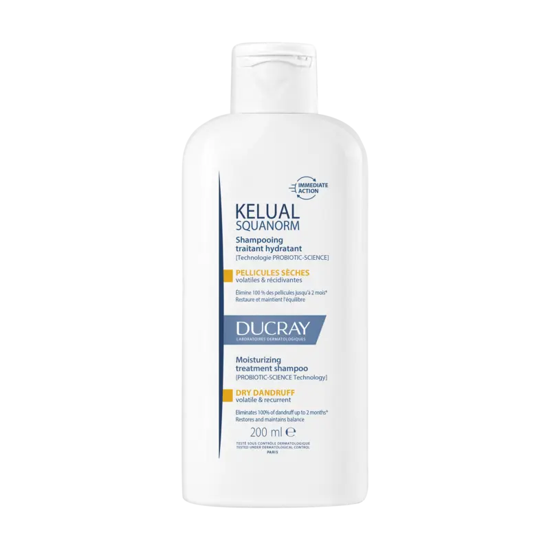 Ducray Kelual Squanorm - Shampooing Traitant Hydratant Pellicules Sèches-200ml