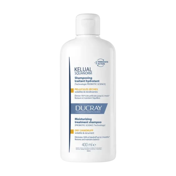 Ducray Kelual Squanorm - Shampooing Traitant Hydratant Pellicules Sèches-400ml
