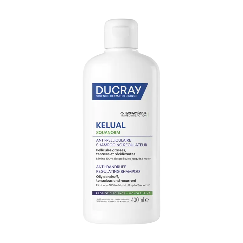 Ducray Squanorm - Shampooing Traitant Régulateur Pellicules Grasses-400ml