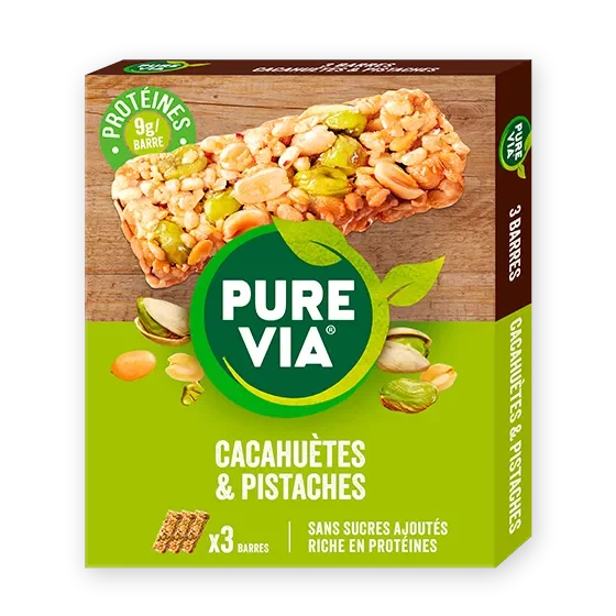Pure Via Barre de Céréales - Cacahuètes et Pistaches