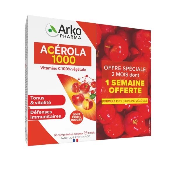 Azinc Acérola 1000 - 2x30 comprimés