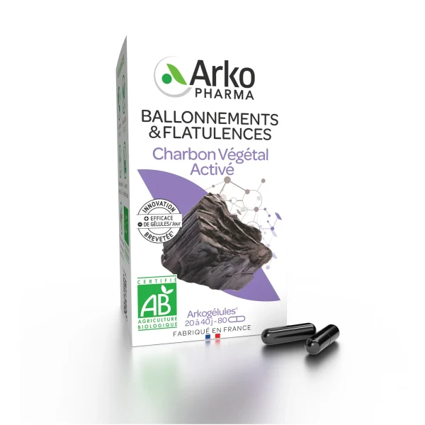 Charbon Végétal Activé BIO - 80 gélules