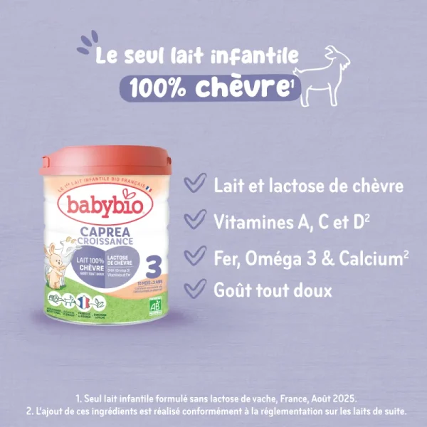 Lait de chèvre 3 Croissance
