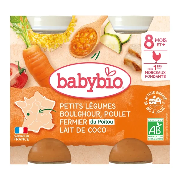 Petits Légumes Boulghour Poulet fermier - 2x200g