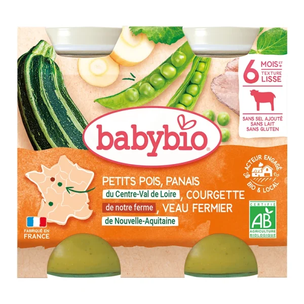 Petits pois Panais Courgette et Veau - 2x200g