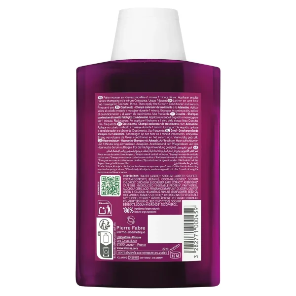 Shampoing accélérateur de pousse à l'adénosine