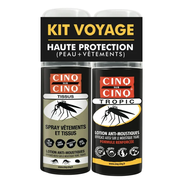 Cinq sur Cinq Kit Voyage - Protection Répulsive Peau et Vêtements (2 produits)