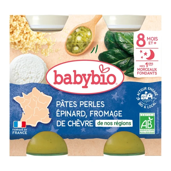 Babybio Pâtes perles Épinard - 2x200g