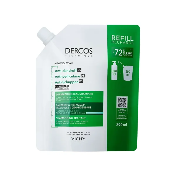 Dercos Anti-pelliculaire DS - éco-recharge 390ml