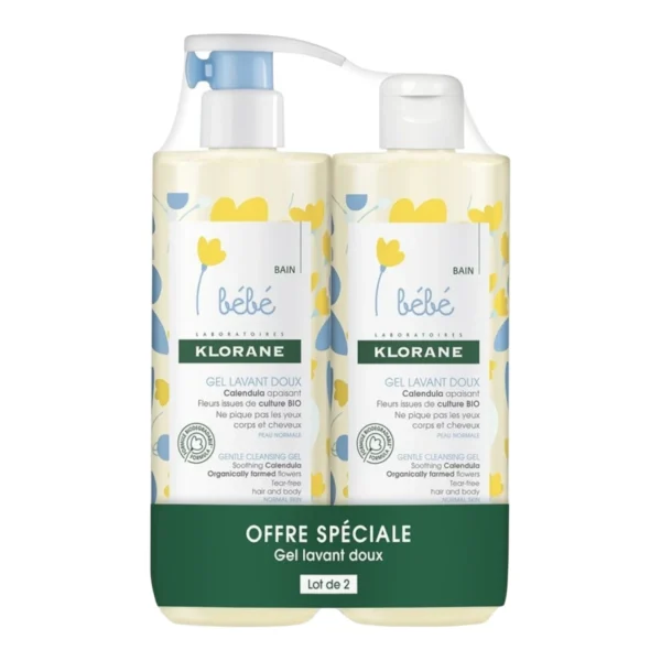 Klorane Bébé Gel Lavant - 2x500ml