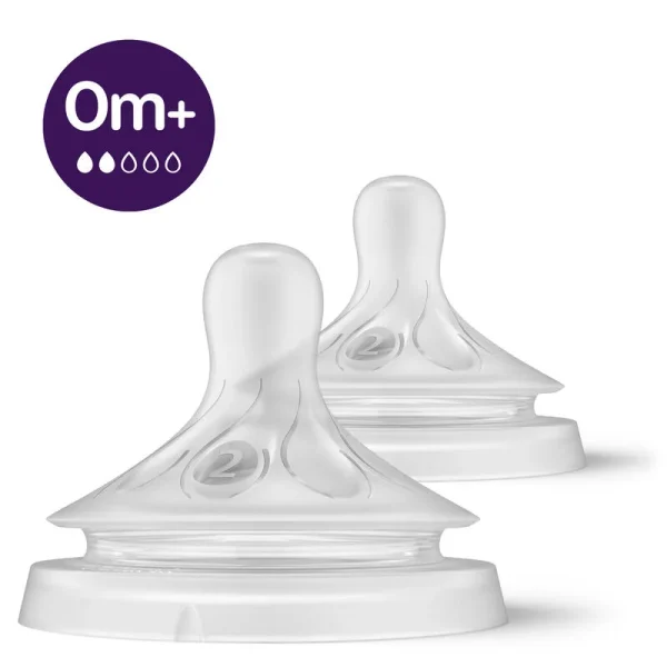 Avent Natural Tétines Débit 2 - Lot de 2