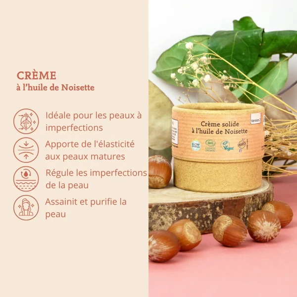 Crème solide à l'huile de noisette