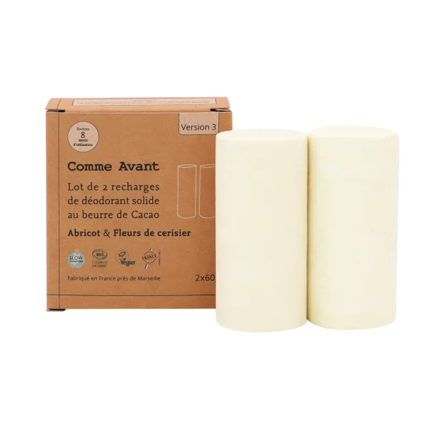 Déodorant solide Abricot & Fleurs de cerisier - Lot de 2 recharges