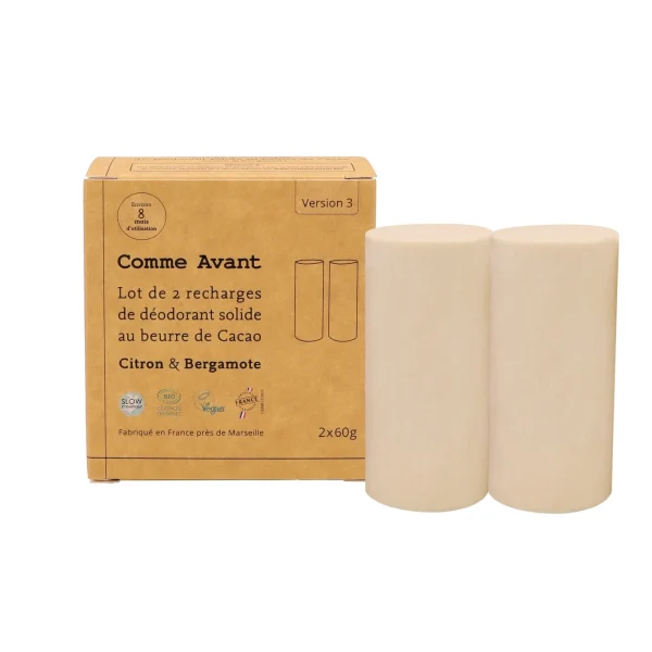 Déodorant solide Citron & Bergamote - Lot de 2 recharges