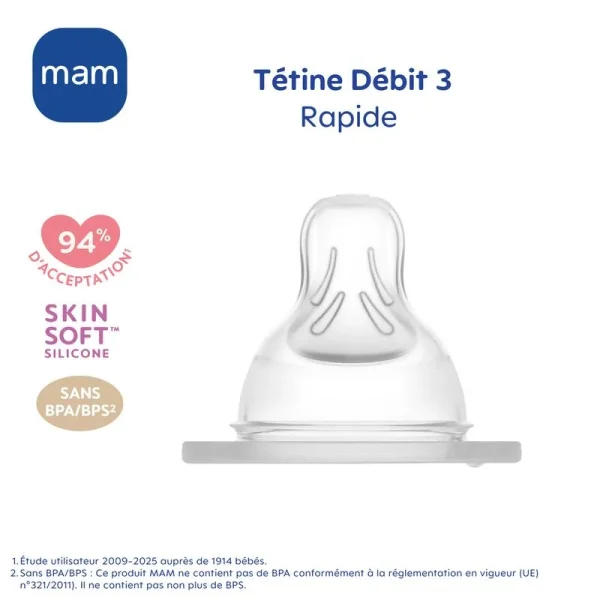 MAM Tétines Anatomiques Débit 3