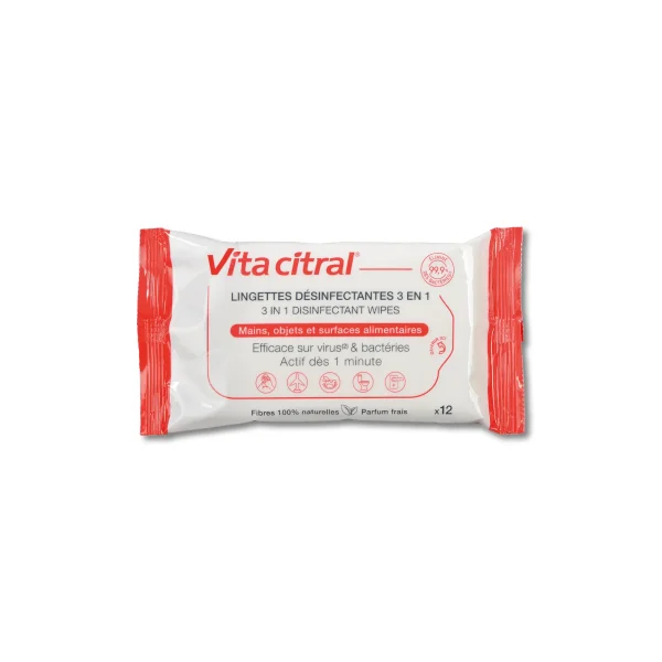 Vita Citral Lingettes Désinfectantes - 12 lingettes