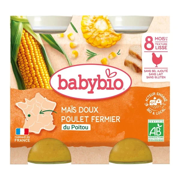Babybio Maïs Doux Poulet - 2x200g