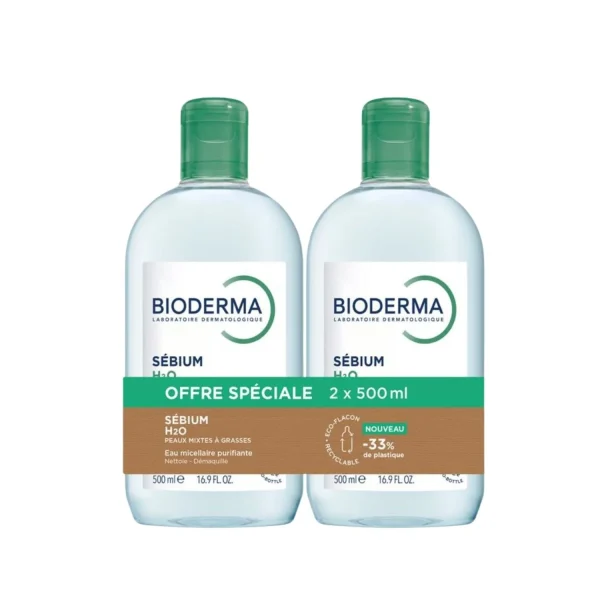 Bioderma Sébium H2O Solution Micellaire - 2x500ml
