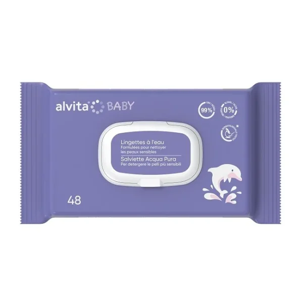 Alvita Lingettes Eau Pure - 48 pièces