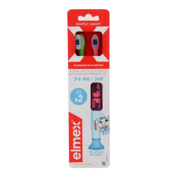 Elmex Brosses à Dents Souples - Vert et Rose