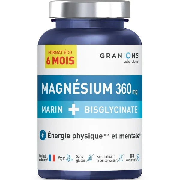 Granions Magnésium Marin Bisglycinate - 180 comprimés